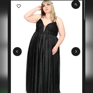 Elegant Black Glitter Gown